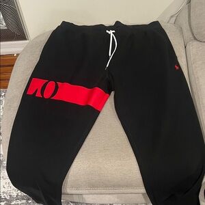 Polo by Ralph Lauren  Joggers in Black with Red Stripe